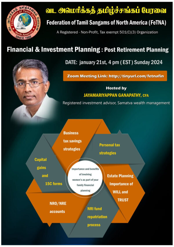 Financial & Investment Planning Post Retirement Planning - January 21st, 2024 @ 4 PM EST