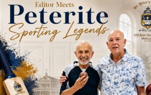 Tino De La Motte Reconnects with Peterite Cricket Legend Bernard Wijetunge