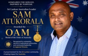 Sri Lankan-Australian Sam Atukorala Honoured with Order of Australia Medal (OAM)